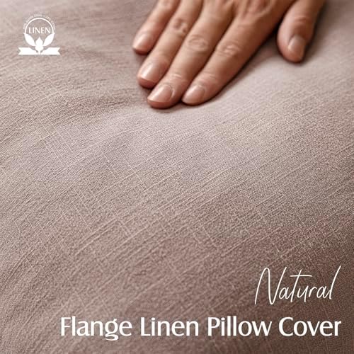 Foindtower Linen Solid Decorative Throw Pillow Covers 18x18 Inch Dusty Pink - Image 2