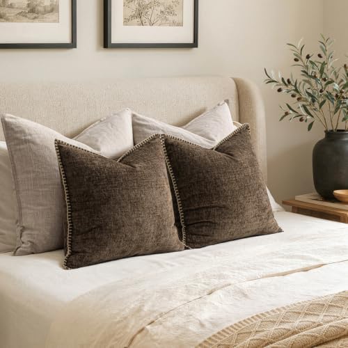 MIULEE Decorative Couch Throw Pillow Covers 20x20 Inch Brown 2 Pack - Image 6