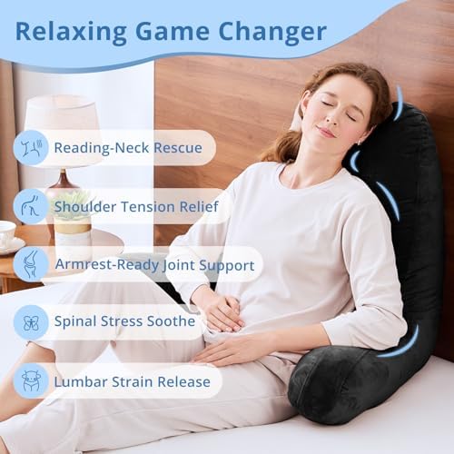 Sasttie Reading Pillow for Bed, Back Pillow for Sitting Up - Image 6