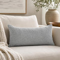 JoraLion 14x24 inch Boucle Lumbar Pillow Cover, Light Gray Woven Texture by JoraLion