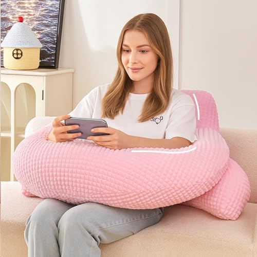 19" Reading Pillow for Bed, U Shaped Arm & Elbow Support by PAJEO