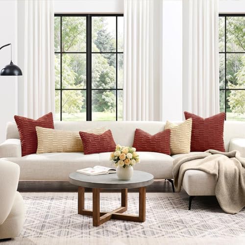 Kevin Textile 12x24 Inch Fall Lumbar Pillow Cover 1 Pack Soft Plush Stripe - Image 7