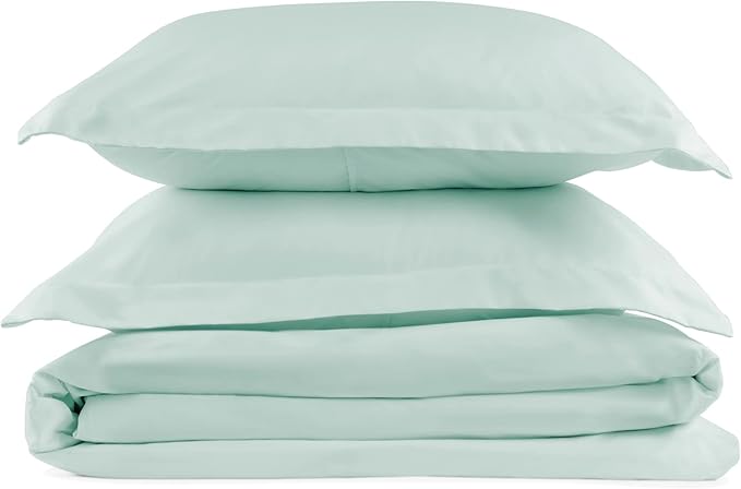 PeachSkinSheets 1500tc Level of Softness Soft Cooling Duvet Cover Set | Queen/Full Size - Mint Julep