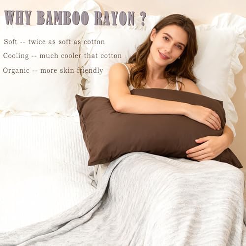 TELUS Pillow Cases Queen Size 2 Pack, Bamboo Rayon Pillowcase - Image 2
