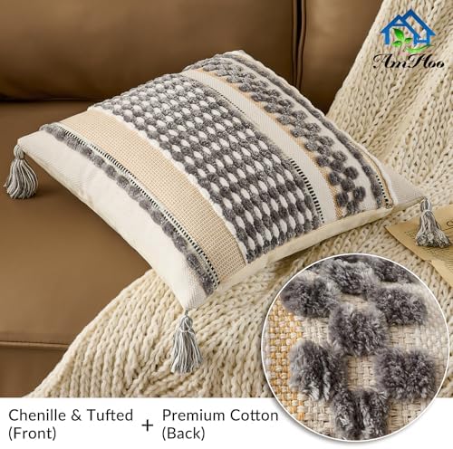 AmHoo Chenille Striped Textured Boho Throw Pillow Covers Aesthetic - Image 2