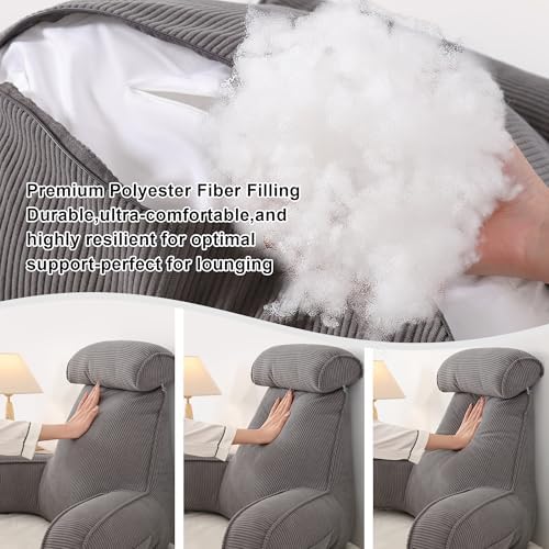 Reading Pillow for Sitting Up in Bed, Sofa & Floor – Corduroy Backrest Pillow - Image 6
