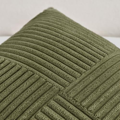 Fancy Homi 2 Packs Olive Green Lumbar Decorative Throw Pillow Covers 20x28 Inch - Image 4