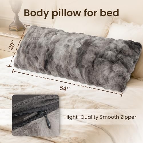 ZonLi Fluffy Body Pillow for Adults, Fuzzy Faux Fur Long Pillow - Image 2