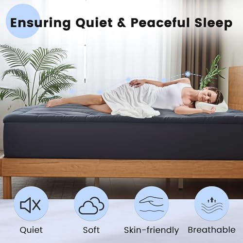Waterproof Mattress Pad Full, Quilted Fitted Full Mattress Protector - Image 2