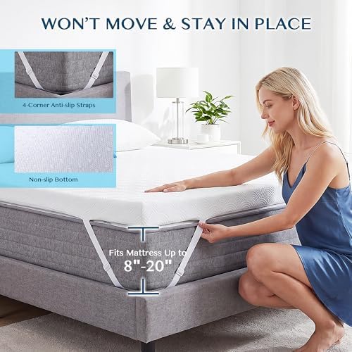 MASVIS 3 Inch Memory Foam Mattress Topper Twin Size, Ventilated Gel Mattress - Image 3