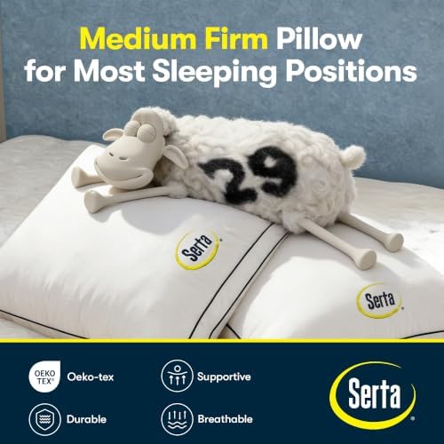 Serta Hotel Collection Bed Pillows King Size Set of 2 Medium Firm Support - Image 6