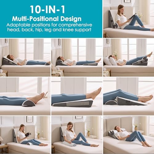 3Pcs Wedge Pillow Set for After Surgery, Acid Reflux Relief, Adjustable Bed - Image 4
