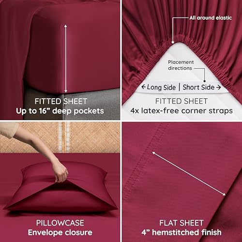 Bambaw Queen Size 4pcs Cooling Sheets Set 100% Viscose Derived from Bamboo - Image 6