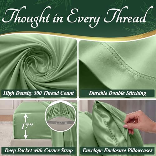 DECOLURE 100% Viscose Derived from Bamboo Sheets Twin Size, Luxury 4 Pc Set - Image 4