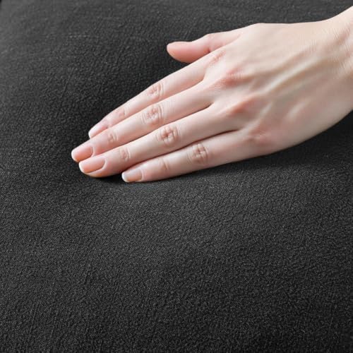 MIULEE Boho Linen Fringe Decorative Euro Throw Pillow Covers Black 24x24 - Image 2