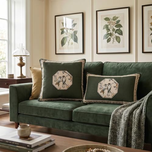 ISAENNE Vintage Elegant Linen Rectangle Throw Pillow Cover - Image 4