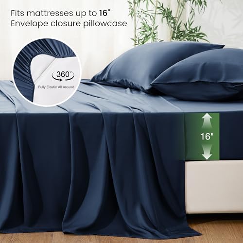 Love's cabin 3 Piece Twin Sheet Set, 100% Rayon Derived from Bamboo, Cooling & - Image 4