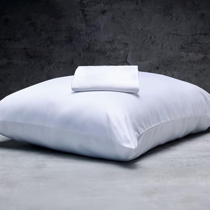 LUXOME 100% Rayon (Viscose) from Bamboo Pillowcase Set (Standard/Queen) | 400 Thread Count | Moisture-Wicking | Envelope Closure | White