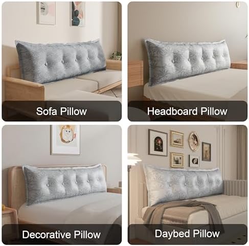 WOWMAX Headboard Pillow Full Dorm Reading & Body Pillow - Image 4