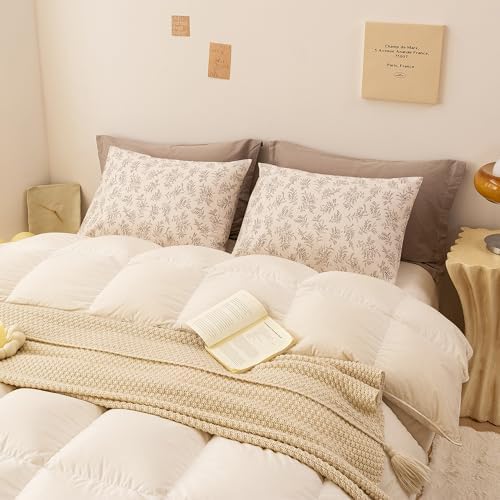 ECOCOTT Floral Botanical Pillowcases Queen Size 2 Pack, 100% Washed Cotton - Image 5