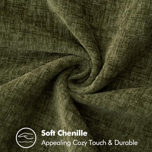 MIULEE Decorative Couch Throw Pillow Covers 18x18 Inch Olive Green 2 Pack - Image 3