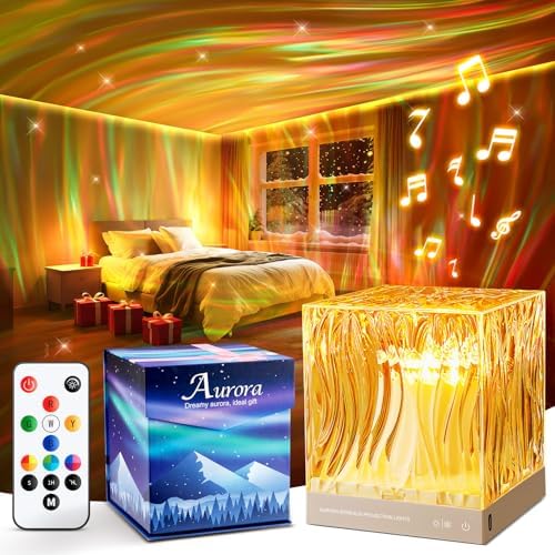 Aurora Light Projector for Bedroom,White Noise Sound Machine for Sleeping Adults+18 Colors+Bluetooth Music+Remote Control Northern Lights Projector Ambient Lighting,Cool Things for Teen Girl Gift by OneFire