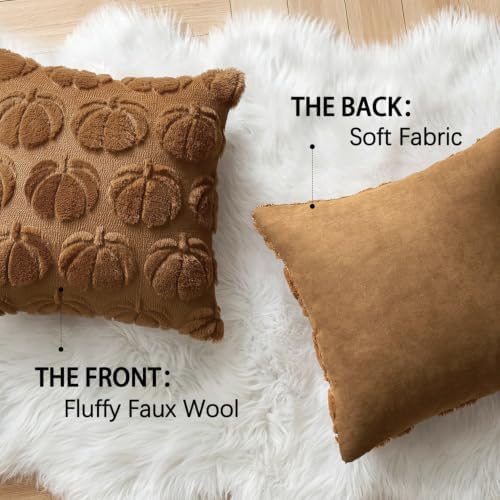 MIULEE Fall Pillow Covers Pumpkin Fall Decor 20x20 Brown - Image 6