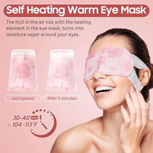 BeHoomi 20 Packs Steam Eye Mask, Heated Eye Mask Warm Compress - Image 5