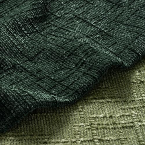 MIULEE Chenille Textured Throw Pillow Covers Dark Green 18x18 Set of 2 - Image 2