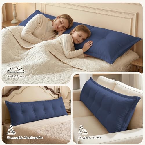 WOWMAX Headboard Pillow Queen Bolster Reading Pillow - Image 3