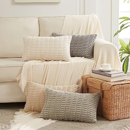 Fancy Homi Tan Lumbar Decorative Throw Pillow Covers 14x24 Inch - Image 6