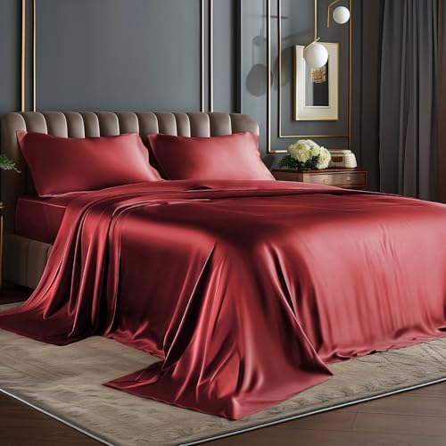 BEDELITE Satin Sheets Twin XL Size Bed Set, 3 Pieces by BEDELITE