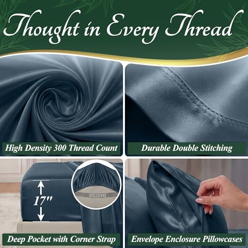 DECOLURE 100% Viscose Derived from Bamboo Sheets Full Size, Luxury 6 Pc Set - Image 4