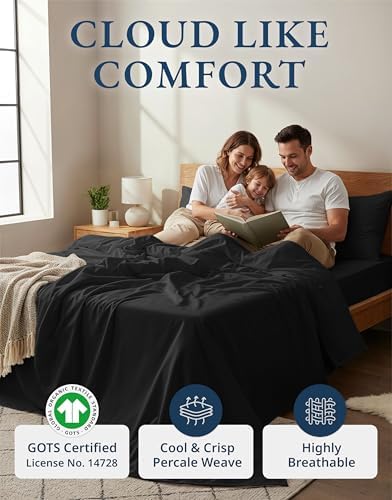 LANE LINEN Twin XL Sheets 100% Organic Cotton Soft 3pc Percale - Image 2