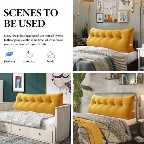 Daneey Headboard Pillow Queen, Triangular Wedge Pillow Headboard, Wedge - Image 5