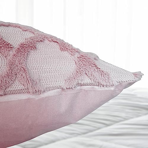 Home Long Body Lumbar Pillow case Cover, Solid Color Geometry Cushion Plush - Image 2