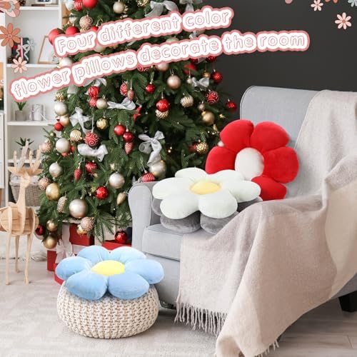 Reginary 4 Pcs Flower Floor Pillow Cushion Kids - Image 5