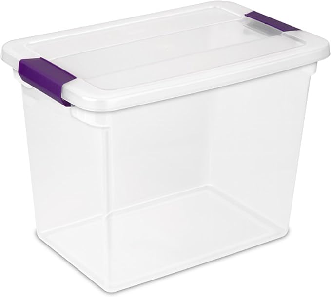 Sterilite 12-Pack 27 Quart ClearView Latch Box, Stackable Organizer Bins with Latching Lids - Clear Plastic Organization Containers for Closet, Bedroom, Shelving Units and Everyday Home Storage