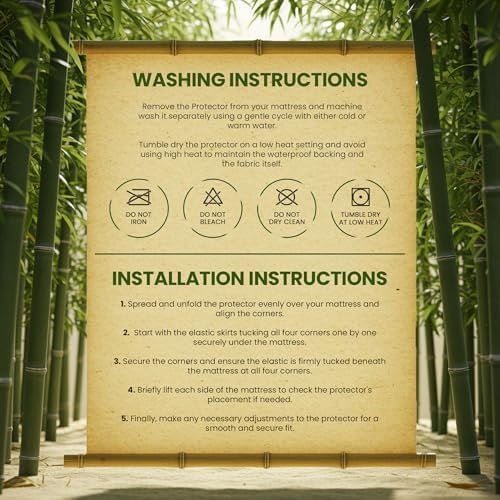 Bamboo Viscose Waterproof Mattress Protector Full Size - Image 6