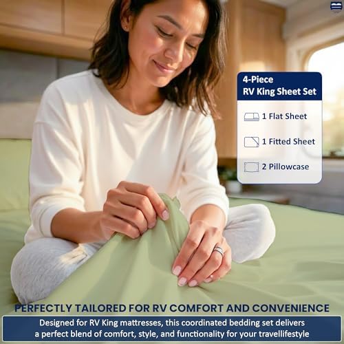 Cottingon 4 Piece Short Queen Sheets, Egyptian Cotton - Image 6