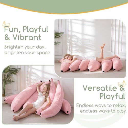 HIGOGOGO Banana Shape Memory Foam Body Pillow, Novelty Soft Long Stuffed Pillow - Image 4