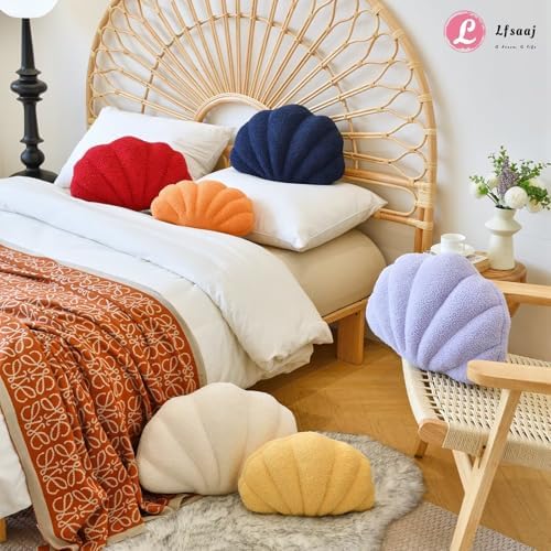 Lfsaaj Lavender Seashell Throw Pillows, Shell Shaped Throw Pillows, 13 Inch - Image 6