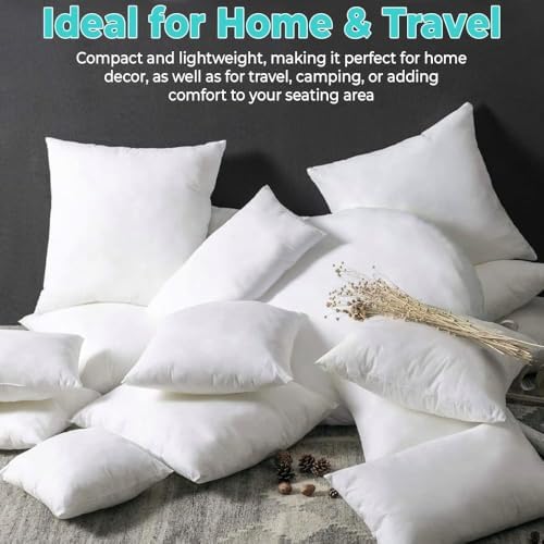 QUBA LINEN Throw Pillow Inserts, 18x18 Inches - Image 5