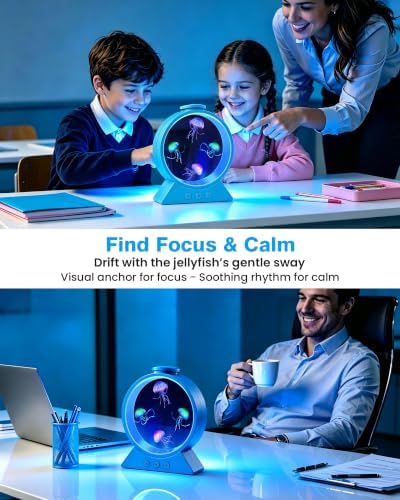 Jellyfish Lamp for Sleep Anxiety Calming Night Light for Bedroom(Blue) - Image 5