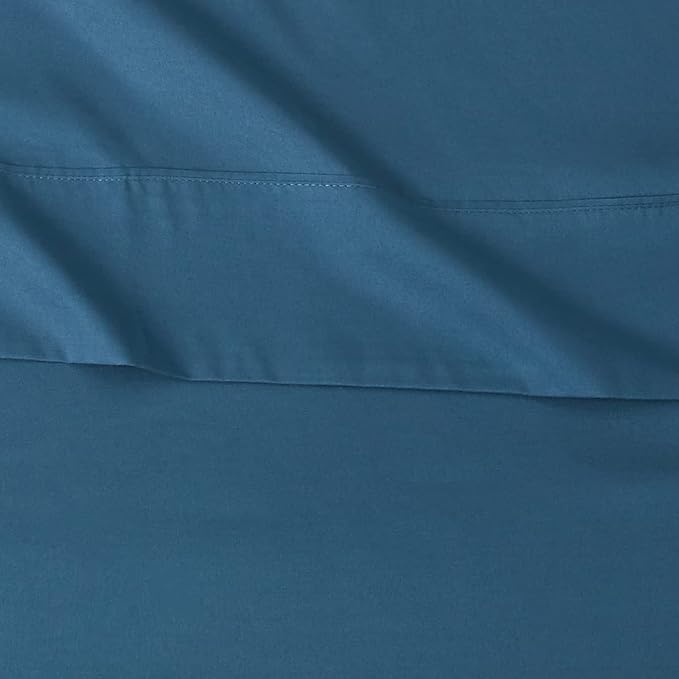 Amazon Basics Lightweight Super Soft Easy Care Wrinkle Free Microfiber 3 Piece Bed Sheet Set with 14-Inch Deep Pockets, Twin, Dark Teal, Solid, Kids, Men & Women Bedding
