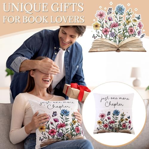 18 x 18 Inch Reading Pocket Pillow Just One More Chapter Pillow - Image 6