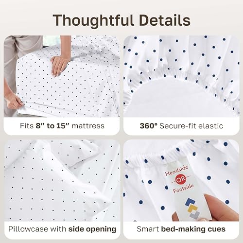 California Design Den Soft 100% Cotton Sateen Twin XL Bed Sheets Set - Image 5