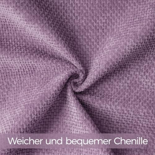 a moment Purple Chenille Throw Pillow Covers 20x20 Inch Pack of 2 Modern - Image 4