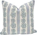 Jillien Harbor “The Juliet” Floral Block Print Pillow Cover – Soft Blue and by JillienHarbor