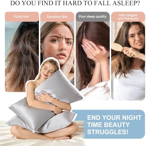 Cooling Pillowcases Set of 2 for Hot Sleeper, Night Sweats Beauty Sleep Reduces - Image 5